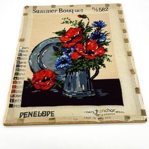 Vintage Penelope Coats & Anchor Summer Bouquet B/S 582 Wool Needlework Art Craft